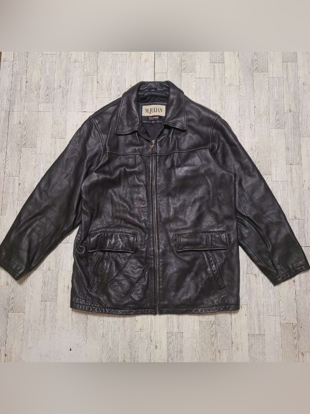 Men's M Julian Wilsons Leather Black Motorcycle Barn Biker Chore Jacket Size L